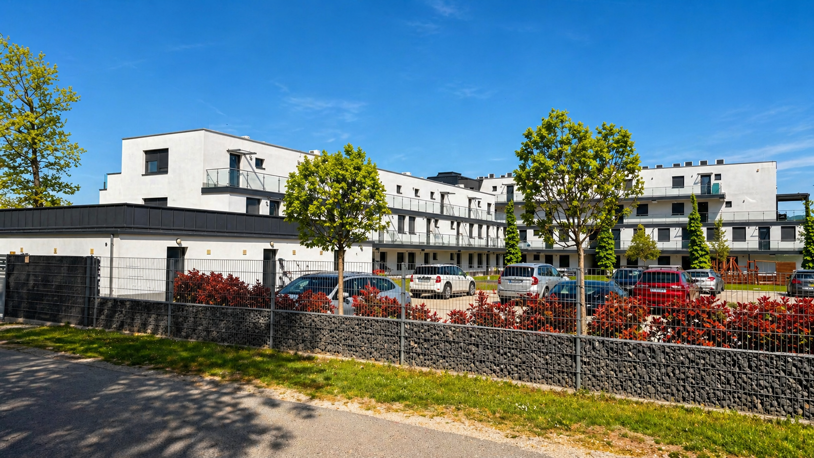Szemespart Apartments building at golden hour